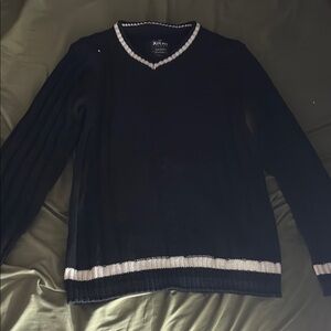 Black Sweater with White Trim